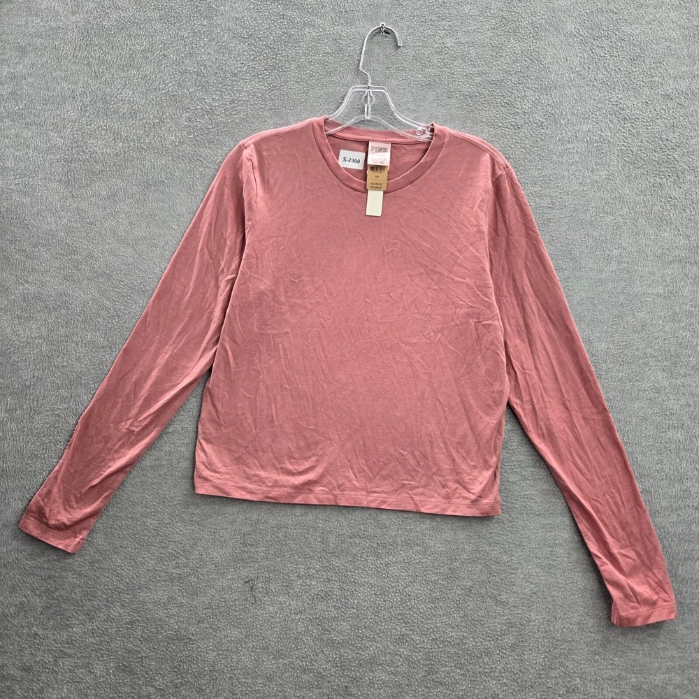 Pink Victorias Secret Women Top Small Pink Crop Shirt Logo Embroidered NWT